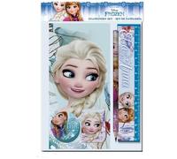 Trade Shop - Set Cancelleria Per Scuola Frozen Anna E Elsa Materiale Didattico Bambini 6 Pz