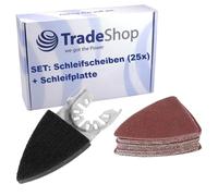 Trade-Shop Set di 26 piastre abrasive triangolari, 50 x 50 x 35 mm, compatibile con Bosch PMF, PMF 220 CE, PMF 350 CES utensili multifunzione