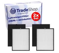 Trade-Shop Set di filtri 4 in 1 (2 filtri HEPA + 2 filtri a carbone attivo) compatibili con Philips AC3256/10 AC3259/10 AC4550/10 sostituisce FY3432/10 FY3433/10