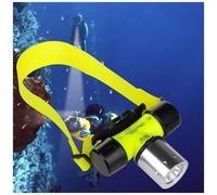 Trade Shop - Torcia Lampada Frontale Fascio Luce Ampio Subacquea Led Pesca Grotte Waterproof