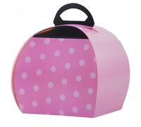 TrAdE Shop Traesio - 12 SCATOLE Pois Porta Torta Dolce Confetti Compleanni Nascita Battesimo Feste - 05117 - Rosa