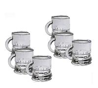 TrAdE shop Traesio 6 Bicchierini da LIQUORE Mini Boccale CICCHETTO Shot Rum Vodka in Vetro CHUPITOS