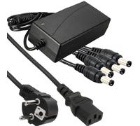TrAdE Shop Traesio Alimentatore STABILIZZATO TRASFORMATORE 12V 5A 4 USCITE TELECAMERE DVR Strisce