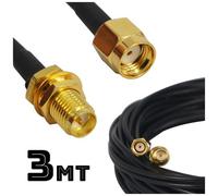TrAdE shop Traesio - Cavo Prolunga Adattatore 3 M Antenna Wirelles M / f Sma