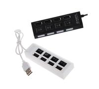 TrAdE Shop Traesio Ciabatta USB MULTIPRESA HUB con 4 Porte USB 2.0 Nera O Bianca E LED Blu