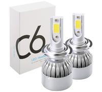 TrAdE shop Traesio - Coppia Lampade Anabbaglianti Abbaglianti C6 H3 6000k Led 8v-48v F 36w / 3800lm Auto Moto