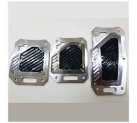 TrAdE shop Traesio - Copri Pedali Cromato Acciaio Nero Ws1566 Auto Sportiva Tuning Antiscivolo Auto