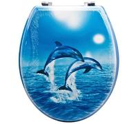 TrAdE shop Traesio - Copriwater Copri Water Sedile Wc Bagno Universale Cerniere Acciaio 2 Delfini
