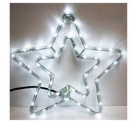 DOPPIA STELLA NATALIZIA LUMINOSA 75 LED COLORE BIANCO 55X55 CM PER USO ESTERNO