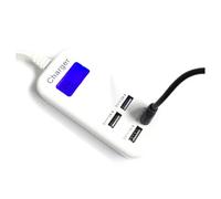 Trade Shop Traesio Hub Usb 4 Porte 6A con Display Led per Controllo Ricarica Batteria