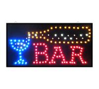 TrAdE shop Traesio INSEGNA Luminosa A LED con Scritta Bar con Ganci 50X25 CM 220V