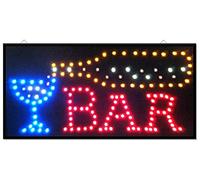 TrAdE shop Traesio INSEGNA Luminosa A LED con Scritta Bar con Ganci 50X25 CM 220V