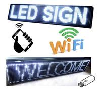 TrAdE shop Traesio - Insegna Luminosa A Led Scritta Personalizzata Scorrevole Luce Bianca 100 X 20 Cm