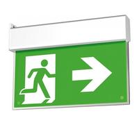 TrAdE shop Traesio - Lampada Di Emergenza Led Omino Freccia Destra 3w Luce Sicurezza Con Plafoniera