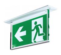 TrAdE shop Traesio® - Lampada Di Emergenza Led Omino Freccia Sinistra 3w Luce Sicurezza Con Plafoniera - SPEDIZIONE GRATUITA