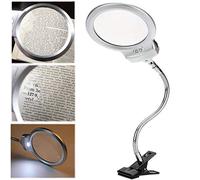 LAMPADA LENTE LED CLIP DA TAVOLO SCRIVANIA UFFICIO INGRANDIMENTO CON PINZA 2 LED