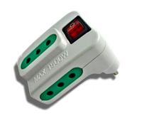 Trade Shop Traesio Multipresa Adattatore Elettrico Tripla Spina 10A e 3 Prese con Interruttore