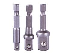 TrAdE Shop Traesio Set 3 BUSSOLE Inserto PROLUNGA per Trapano Avvitatore Attacco 1/2'' 1/4'' 3/8''