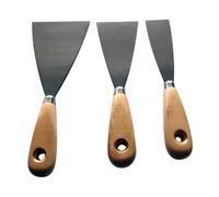 TrAdE Shop Traesio Set 3PZ. RASCHIETTI Stecche SPATOLE in Ferro Manico Legno BRICOLAGE FERRAMENTA