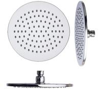 Trade Shop Traesio Soffione Doccia 6" Rotondo in Acciaio Attacco Standard Snodato Orientabile, 15 cm