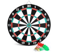 TrAdE shop Traesio - Tiro Al Bersaglio Con 6 Freccette Tiro A Segno 40 Cm Doppio Lato Double Face