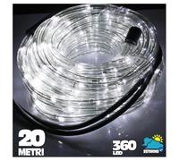 TUBO LUMINOSO A LED 360 LUCI BIANCO FREDDO 20 METRI PER USO ESTERNO + CONTROLLER