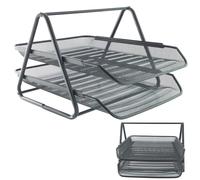 TrAdE shop Traesio Vaschetta Portadocumenti Porta Documenti per Ufficio in Metallo Scrivania 2