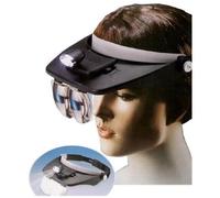 TrAdE shop Traesio - Visiera Con Luce Lenti Di Ingrandimento 2 Led 4 Lenti Torcia Frontale