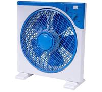 Trade Shop - Ventilatore Quadrato Box Fan 45 Watt 30 Cm con Timer Bianco Azzurro 5 Pale 5340055 -
