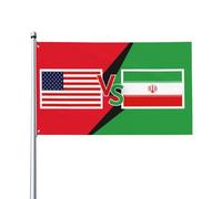 Trade War Concept With The Usa And Iran Bandiere Durevole Flag Robuste Bandiera Per Balcone Portico Feste Decorazione 90X150Cm