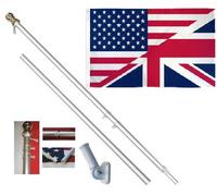 Trade Winds Bandiera Multicolor USA UK Friends 3x5 FT + Palo Argento 6 FT