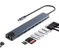 Tradebit - Adattatore Hub USB-C con attacco HDMI 4K, alimentazione PD 87W, LAN 100 Mbit/s