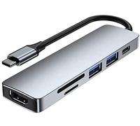 Tradebit - Adattatore Hub USB-C con HDMI Ultra HD 4K, USB 3.0 Socket, alimentazione PD 60 W