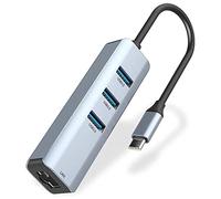 Tradebit - Adattatore USB-C Hub I I LAN Ethernet RJ45 Gigabit I 1000Mbps/1Gbps I Alluminio di alta qualità I Plug & Play I Compatibile con laptop e PC