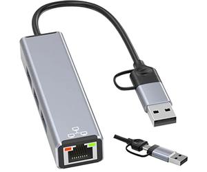 Tradebit - USB-C Hub LAN USB 3.0 100 Mbit/s RJ45 scheda di rete