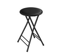 Trademark Home - Sgabello pieghevole con schienale nudo da 61 cm con capacità di 102,1 kg per cucina o sala ricreativa - Sgabelli da bar portatili per interni (nero)