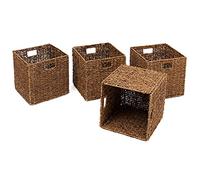 Trademark Innovations Cesto portaoggetti pieghevole, 30,5 x 30,5 x 30,5 cm, marrone, confezione da 4