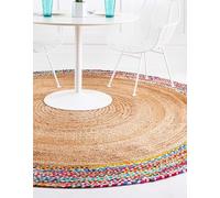 Trademoon Pavimento da cucina scandinavo in cotone e iuta naturale, 6 x 6 m