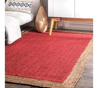 Trademoon Tappeto da cucina in iuta, 9 x 40 cm, interno rosso
