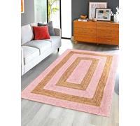 Trademoon Tappeto da cucina in iuta, 9 x 40 cm, rosa e beige