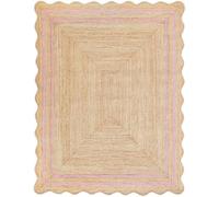 Trademoon Tappeto rustico per sala studio con bordo rosa, 0,5 x 3,4 m