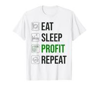 Trader di criptovalute - Mangia Ripetizione profitto Sonno Maglietta con Stampa Grafica Economica