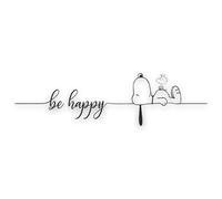 tradercat Adesivo per auto Snoopy Be Happy - 2 pezzi - 40 cm x 10 cm - Adesivi per tutte le superfici, finestre, specchietti laterali, lunotto posteriore, cofano, veicolo - con istruzioni