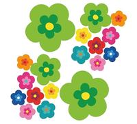 tradercat pril - Adesivi floreali per auto, 18 pezzi, in stile retrò, per qualsiasi superficie liscia, ideali per la vostra auto, motivo: fiori di pril (verde)
