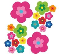 tradercat pril - Adesivi floreali per auto, 18 pezzi, in stile retrò, per qualsiasi superficie liscia, ideali per la vostra auto, motivo: fiori di pril (rosa)