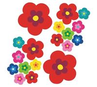tradercat pril - Adesivi per auto, motivo floreale, 18 pezzi, per ogni superficie liscia, ideali per la vostra auto, motivo: fiori di pril (rosso)