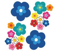 tradercat pril - Adesivi per auto, motivo floreale, 18 pezzi, per ogni superficie liscia, ideali per la vostra auto, motivo: fiori di pril (blu)