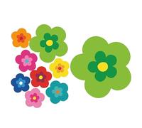 tradercat Pril - Set di 8 adesivi per auto, motivo floreale, stile retrò, per qualsiasi superficie liscia, ideali per la tua auto, fiori di pril (verde)