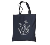 tradercat Sacchetto di iuta stampato vintage 100% cotone sacchetto di stoffa stampato motivo floreale One Line Art sacchetto di iuta Aesthetic come accessorio alla moda Flower Art 4 Blu One size