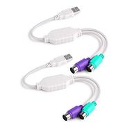 Traderplus 2-pack Dual PS2 a USB adattatore per tastiera e mouse PS/2 porte, supporto video e interruttore